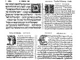 Specimen from Plantin`s celebrated Polyglot Bible, Antwerpt 1555. From right to left, top to bottom: Hebrew, Latin translation of Hebrew, Latin translation of Greek, Greek Septuagint.